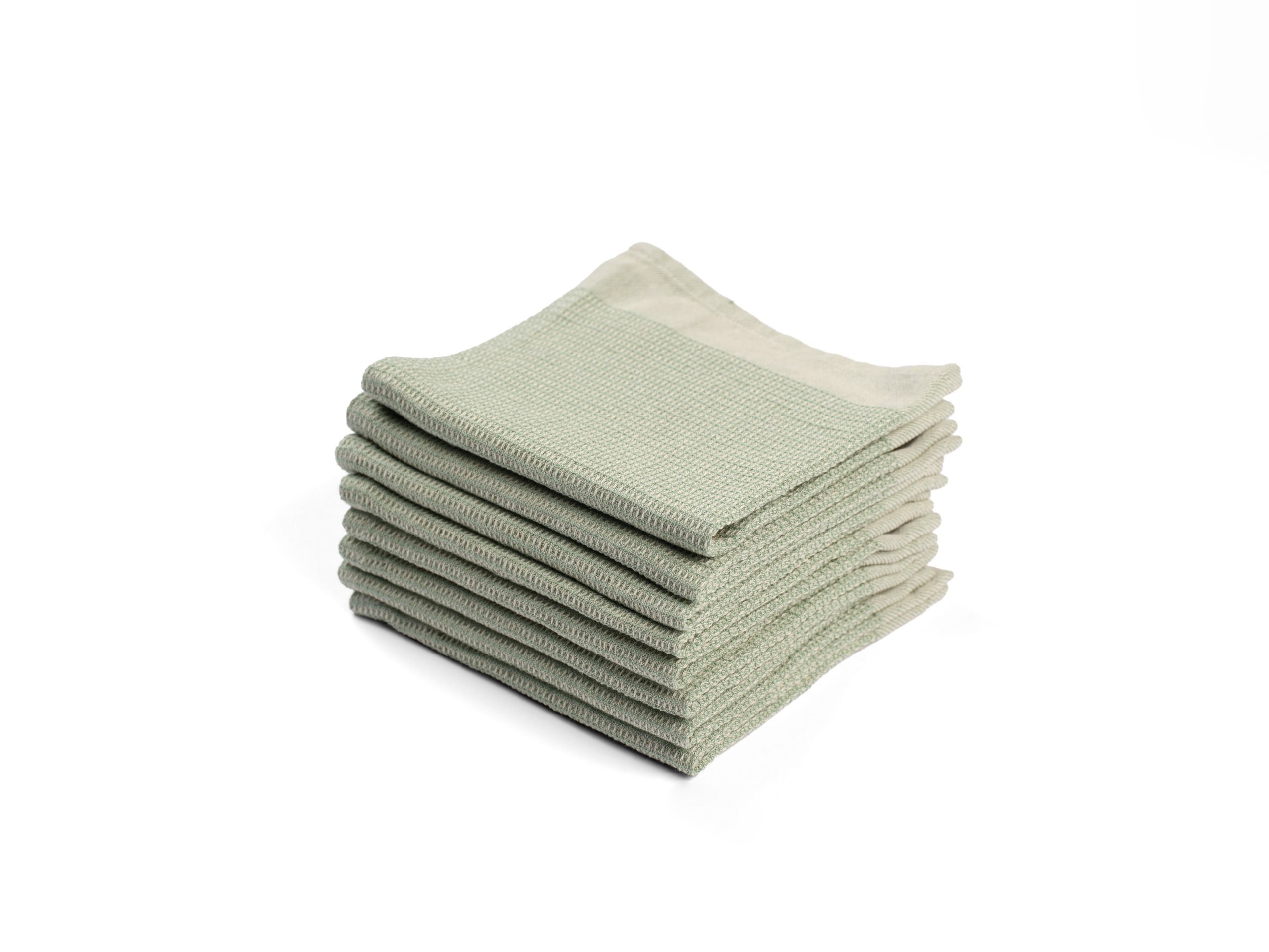 Waffle Weave Wash Cloths - Set of 8 - Sage Green
