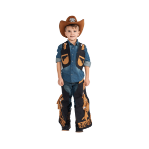 Cowboy Chaps and Vest - Small (4-6), Brown