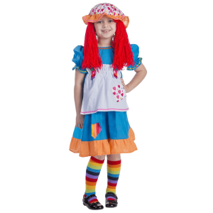 Rainbow Rag Doll Costume - Kids - Large (12-14)